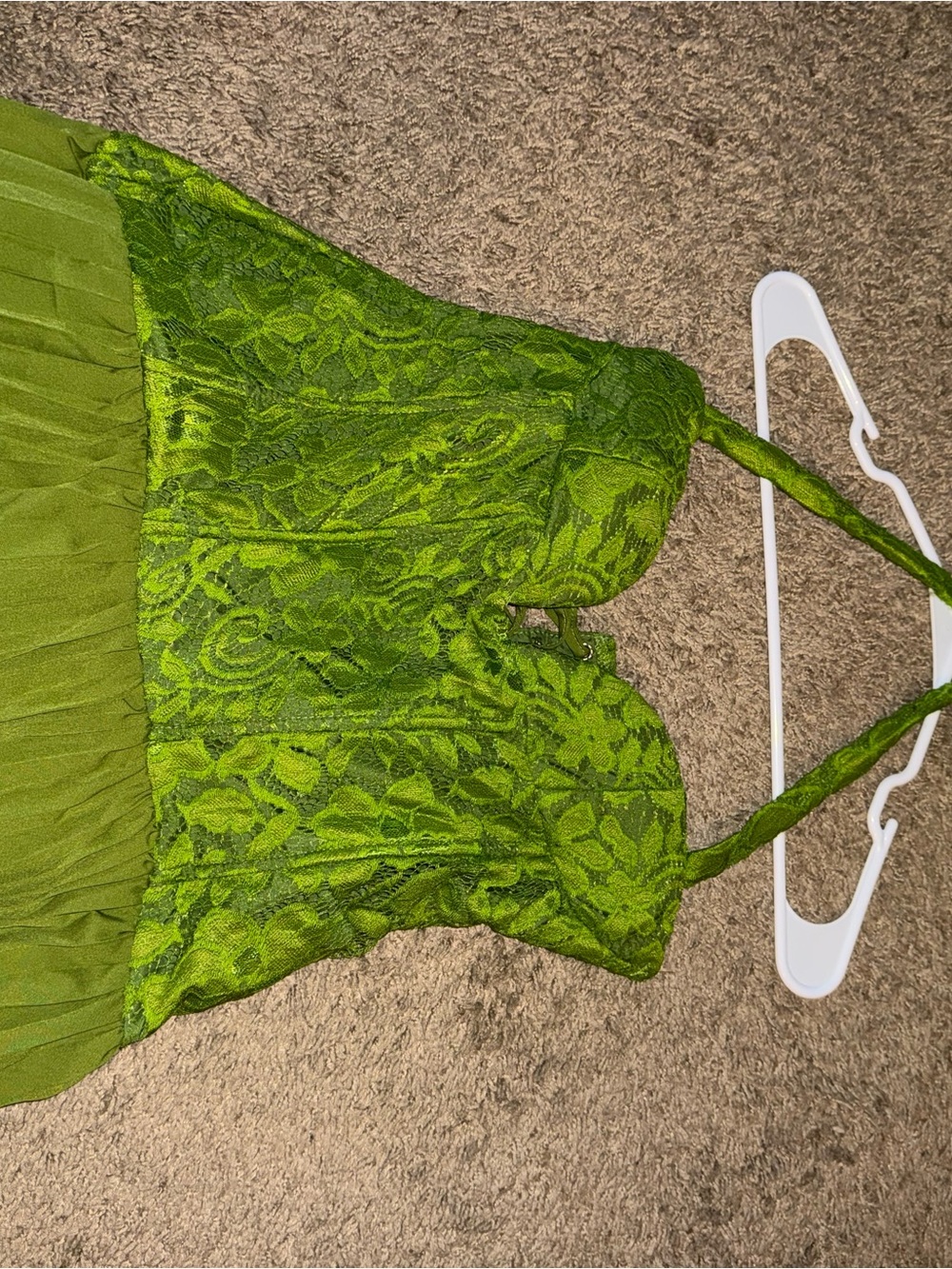 Green Lace Bodice Wedding Dress (Brand Unspecified)